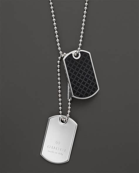 gucci sterling silver dog tags|gucci dog tags for men.